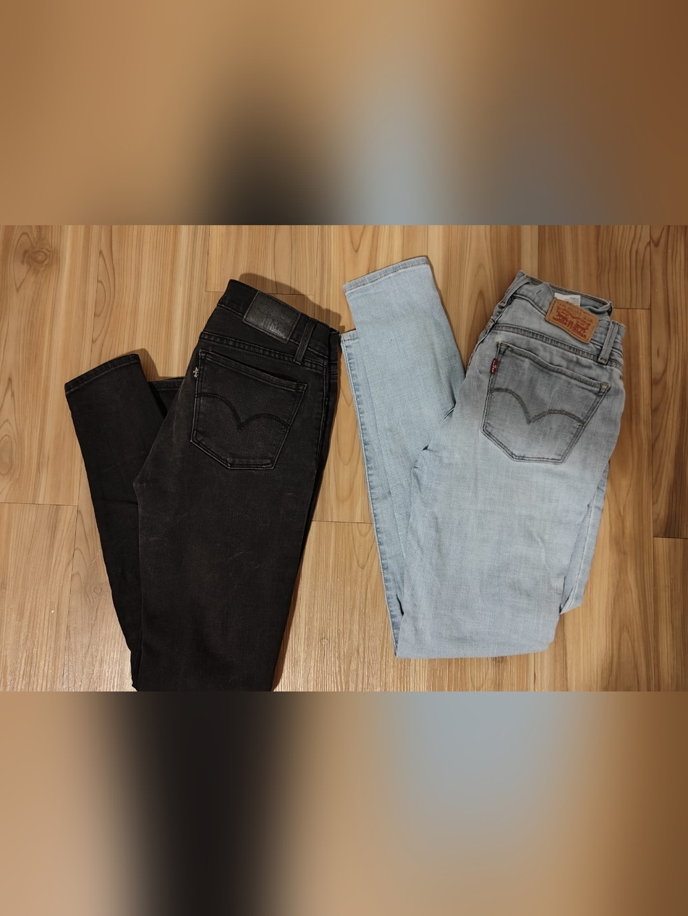 Levi's 710 Women's Skinny Jeans Duo - Black & Light Blue Wash